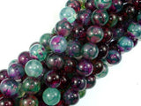 Dragon Vein Agate Beads, Green & Fuchsia, 10mm Round-Agate: Round & Faceted-BeadXpert