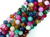 Banded Agate Beads, Striped Agate, Multi Colored, 6mm Round-Agate: Round & Faceted-BeadXpert