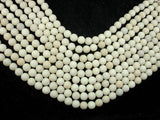 Matte White Fossil Jasper Beads, 8mm Round Beads-Gems: Round & Faceted-BeadXpert