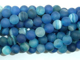 Matte Banded Agate Beads, Blue, 8mm Round Beads-Agate: Round & Faceted-BeadXpert