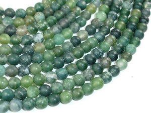 Matte Moss Agate Beads, 6mm Round Beads-Gems: Round & Faceted-BeadXpert