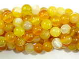 Banded Agate Beads, Yellow, 8mm Round Beads-Agate: Round & Faceted-BeadXpert