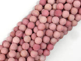 Matte Rhodonite Beads, Round, 6mm-Gems: Round & Faceted-BeadXpert