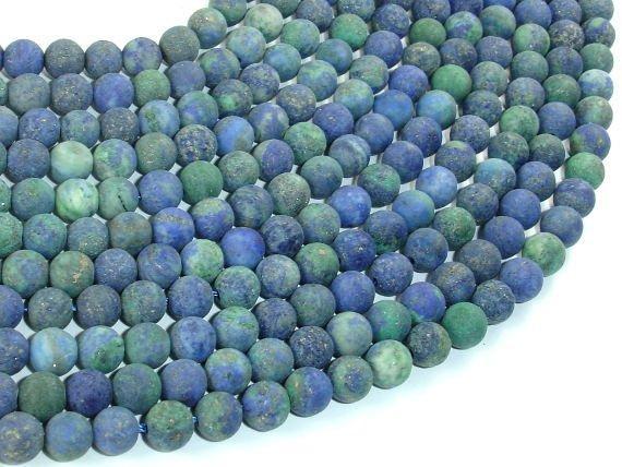 Matte Azurite Malachite Beads, Round, 6mm-Gems: Round & Faceted-BeadXpert