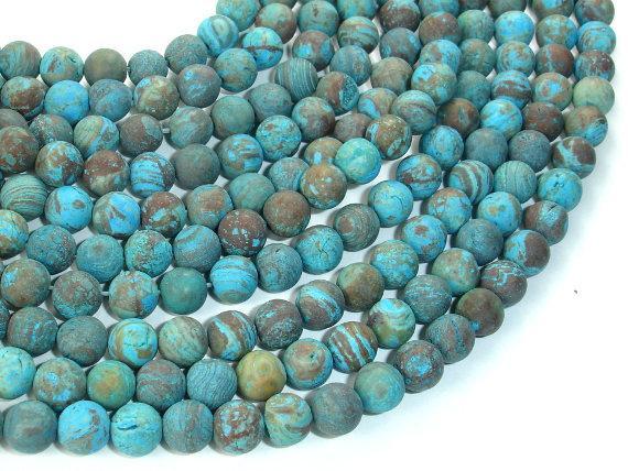 Matte Blue Calsilica Jasper Beads, 6mm, Round Beads-Gems: Round & Faceted-BeadXpert
