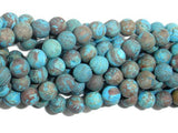 Matte Blue Calsilica Jasper Beads, 6mm, Round Beads-Gems: Round & Faceted-BeadXpert