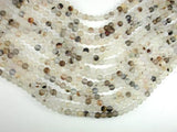 Frosted Matte Agate-White, Gray, 6mm Round Beads-Agate: Round & Faceted-BeadXpert