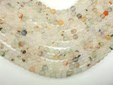 Frosted Matte Agate-White, Gray, 8mm Round Beads-Agate: Round & Faceted-BeadXpert