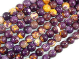 Rain Flower Stone, Purple, Yellow, 8mm Round Beads-Gems: Round & Faceted-BeadXpert