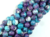 Rain Flower Stone Beads, Blue, Purple, 10mm Round Beads-Gems: Round & Faceted-BeadXpert