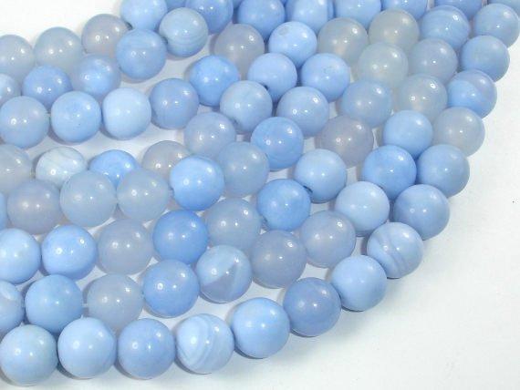 Light Blue Agate Beads, 10mm Round Beads-Gems: Round & Faceted-BeadXpert