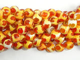 Tibetan Agate Beads, Orange, Faceted Round-Agate: Round & Faceted-BeadXpert