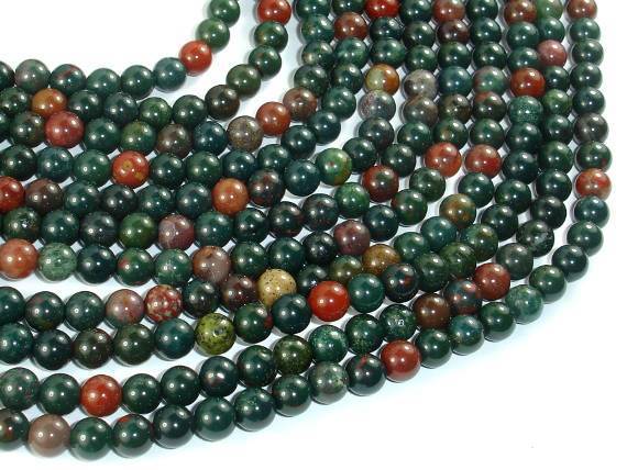 Indian Bloodstone Beads, 6mm Round Beads-Gems: Round & Faceted-BeadXpert