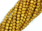 Yellow Wood Beads, Nangka Wood Beads, 6mm(5.8mm) Round Beads, 23 Inch-Wood-BeadXpert