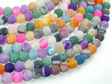 Frosted Matte Agate - Multi Color, 8mm Round-Gems: Round & Faceted-BeadXpert
