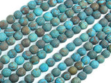 Matte Blue Calsilica Jasper Beads, 6mm, Round Beads-Gems: Round & Faceted-BeadXpert
