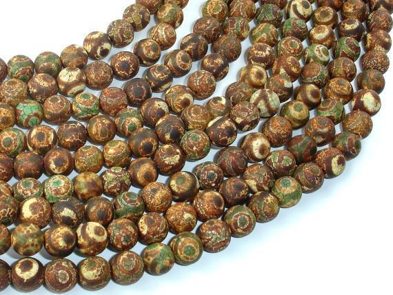 Matte Tibetan Agate, Crackle Agate, 8mm Round Beads-Agate: Round & Faceted-BeadXpert