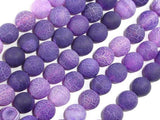 Frosted Matte Agate Beads, Purple, 10mm Round Beads-Gems: Round & Faceted-BeadXpert