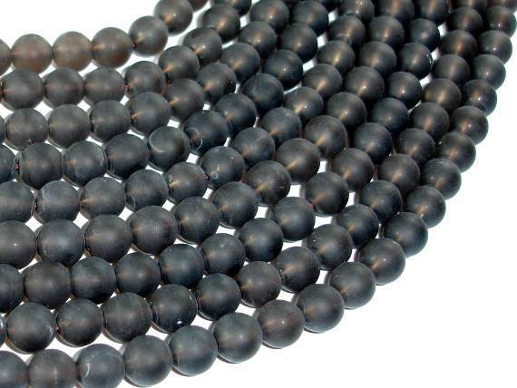 Matte Smoky Quartz Beads, 8mm Round Beads-Gems: Round & Faceted-BeadXpert