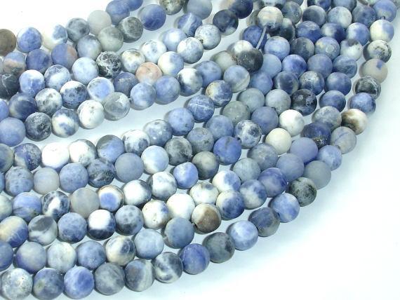 Matte Sodalite Beads, 6mm Round Beads-Gems: Round & Faceted-BeadXpert