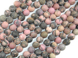 Matte Rhodonite Beads, 6mm, Round Beads-Gems: Round & Faceted-BeadXpert