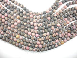 Matte Rhodonite Beads, 8mm, Round Beads-Gems: Round & Faceted-BeadXpert