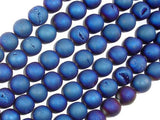 Druzy Agate Beads, Blue Geode Beads, 10mm, Round-Gems: Round & Faceted-BeadXpert