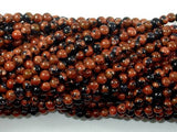 Gold Blue Sand Stone Beads, 4mm Round Beads-Gems: Round & Faceted-BeadXpert
