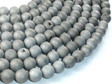 Druzy Agate Beads, Silver Gray Geode Beads, 10mm Round Beads-Agate: Round & Faceted-BeadXpert