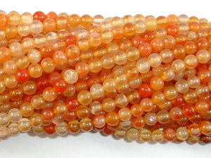 Carnelian Beads, Orange, 4mm (4.4mm) Round Beads-Agate: Round & Faceted-BeadXpert