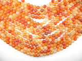 Dragon Vein Agate Beads, Orange, 8mm Round Beads-Agate: Round & Faceted-BeadXpert