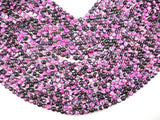 Agate Beads, Pink & Black, 6mm(6.3mm) Faceted Round Beads, 15 Inch-Agate: Round & Faceted-BeadXpert