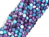Rain Flower Stone Beads, Blue, Purple, 4mm Round Beads-Gems: Round & Faceted-BeadXpert