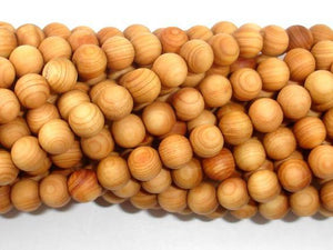 Cedar Wood Beads, Thuja Sutchuenensis, 6mm, Round-Wood-BeadXpert