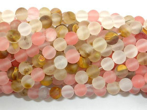 Matte Fire Cherry Quartz Beads, 6mm Round Beads-Gems: Round & Faceted-BeadXpert