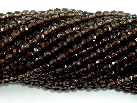 Smoky Quartz, 4mm Faceted Round Beads-Gems: Round & Faceted-BeadXpert
