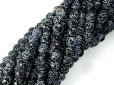 Black Crackle Agate, 6mm Faceted Round Beads, 13 Inch-Agate: Round & Faceted-BeadXpert