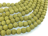 Peridot color Lava Beads, 10mm Round Beads-Gems: Round & Faceted-BeadXpert