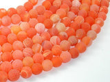 Frosted Matte Agate- Orange, 8mm Round Beads-Agate: Round & Faceted-BeadXpert