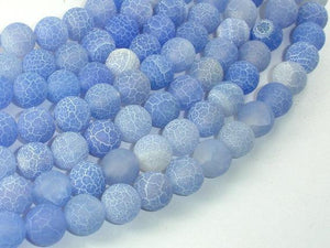 Frosted Matte Agate - Blue, 10mm Round Beads-Agate: Round & Faceted-BeadXpert