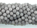 Jade Beads, Light Gray, 6mm Faceted Round-Gems: Round & Faceted-BeadXpert