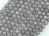 Jade Beads, Light Gray, 6mm Faceted Round-Gems: Round & Faceted-BeadXpert