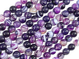 Banded Agate Beads, Purple, 6mm(6.5mm) Round-Agate: Round & Faceted-BeadXpert