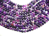 Banded Agate Beads, Purple, 10mm(10.3mm) Round-Agate: Round & Faceted-BeadXpert