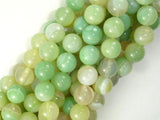 Banded Agate Beads, Light Green, 10mm(10.4mm)-Agate: Round & Faceted-BeadXpert