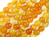 Banded Agate Beads, Yellow, 10mm (10.5mm) Round-Agate: Round & Faceted-BeadXpert