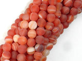 Matte Banded Agate Beads, Red & Orange, 6mm Round Beads-Agate: Round & Faceted-BeadXpert
