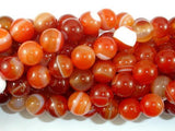 Banded Agate Beads, Red & Orange, 10mm-Agate: Round & Faceted-BeadXpert