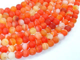 Matte Banded Agate Beads, Orange, 8mm Round Beads-Agate: Round & Faceted-BeadXpert