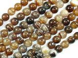 Banded Agate Beads, Brown, 8mm(8.4mm) Round-Agate: Round & Faceted-BeadXpert